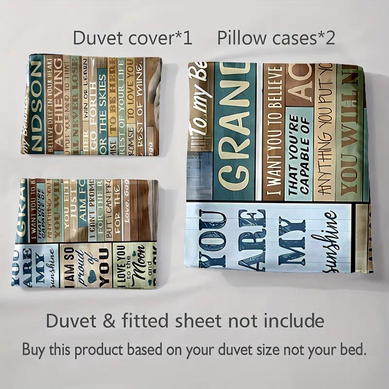 Inspirational text design. Bedding Duvet cover sets Duvet covers Pillowcases gifts (1 * Duvet Cover 2 * Pillowcases, without duvet insert)