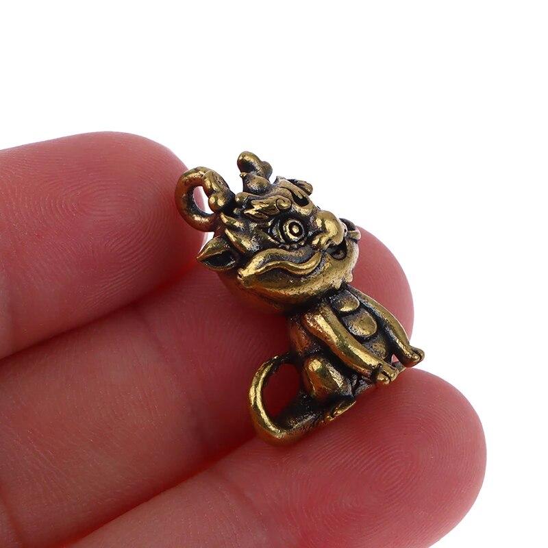 Vintage Statue Figurine Wealth Brass Decor Prosperity Chinese Style Ornament Dragon Luck Animal Mini Home Accessories Gift