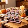 Stable Wooden Napkin Stand Halloween Holder, Cute Pastel Pumpkin Ghost Black Cat Tabletop Tissue Dispenser, Storage for Waterproof Decorative Kitchen