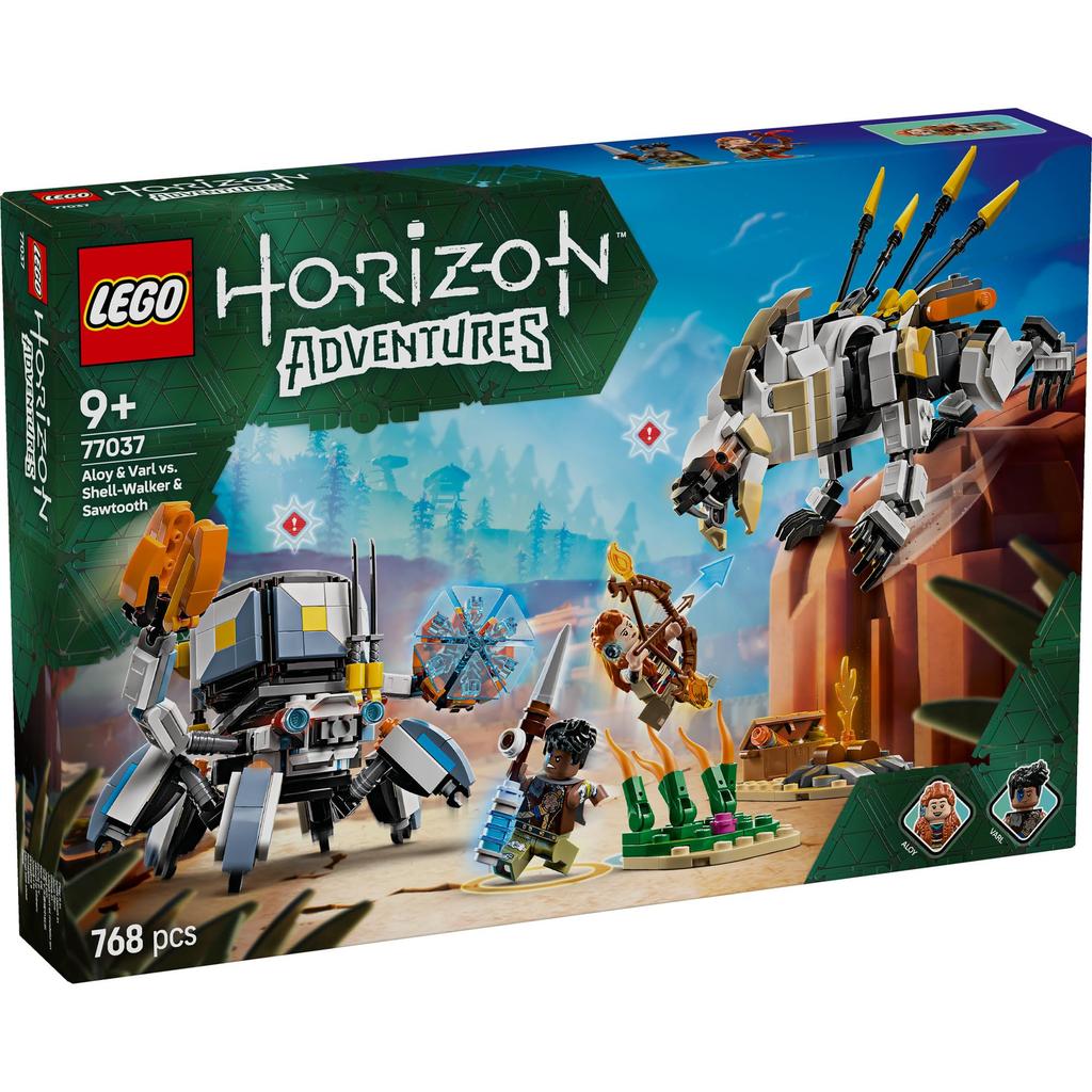 LEGO Horizon Aloy & Var vs. Shellwalker & Sawtooth Toy - Birthday Present - Building Blocks - Boys, Girls, Children (Ages 9, 10, 11) - Game - 77037