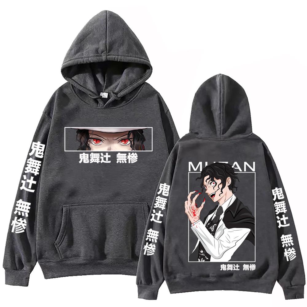 Anime Demon Slayer Muzan Kibutsuji Hoodie Harajuku Hip Hop Pullover Tops Sweatshirt Gift