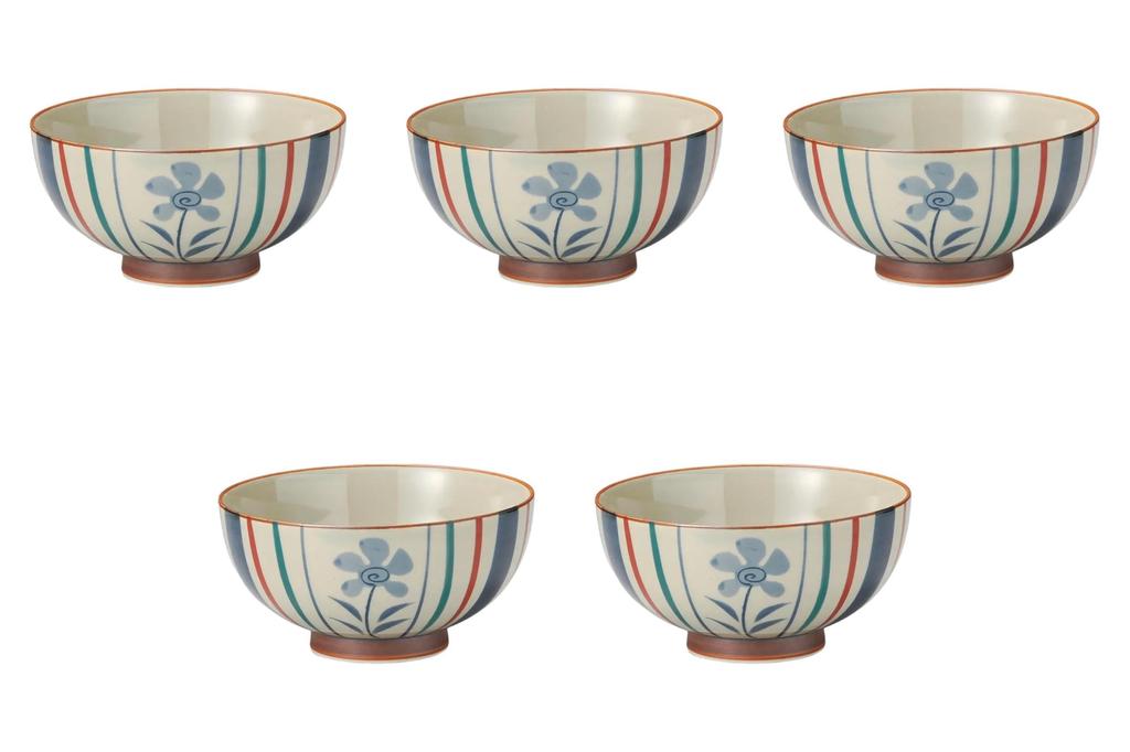 Set of 5 Nishiki Tokusa Noodle Bowls x Arita Ware Bowls by Setomonohonpo [15.5 7.5cm] Multi-Purpose