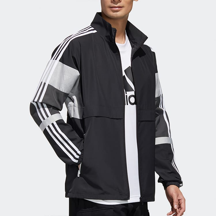 Adidas Jackets Men's Black Stand Collar Moderate Other GL0402