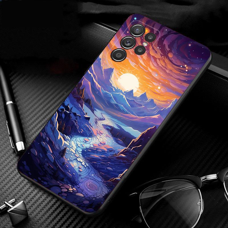 Sceneary Landscape Moon Phone Case For Samsung A52S A21S A33 A23 A13 A14 A32 A52 A53 A54 A51 A71 A15