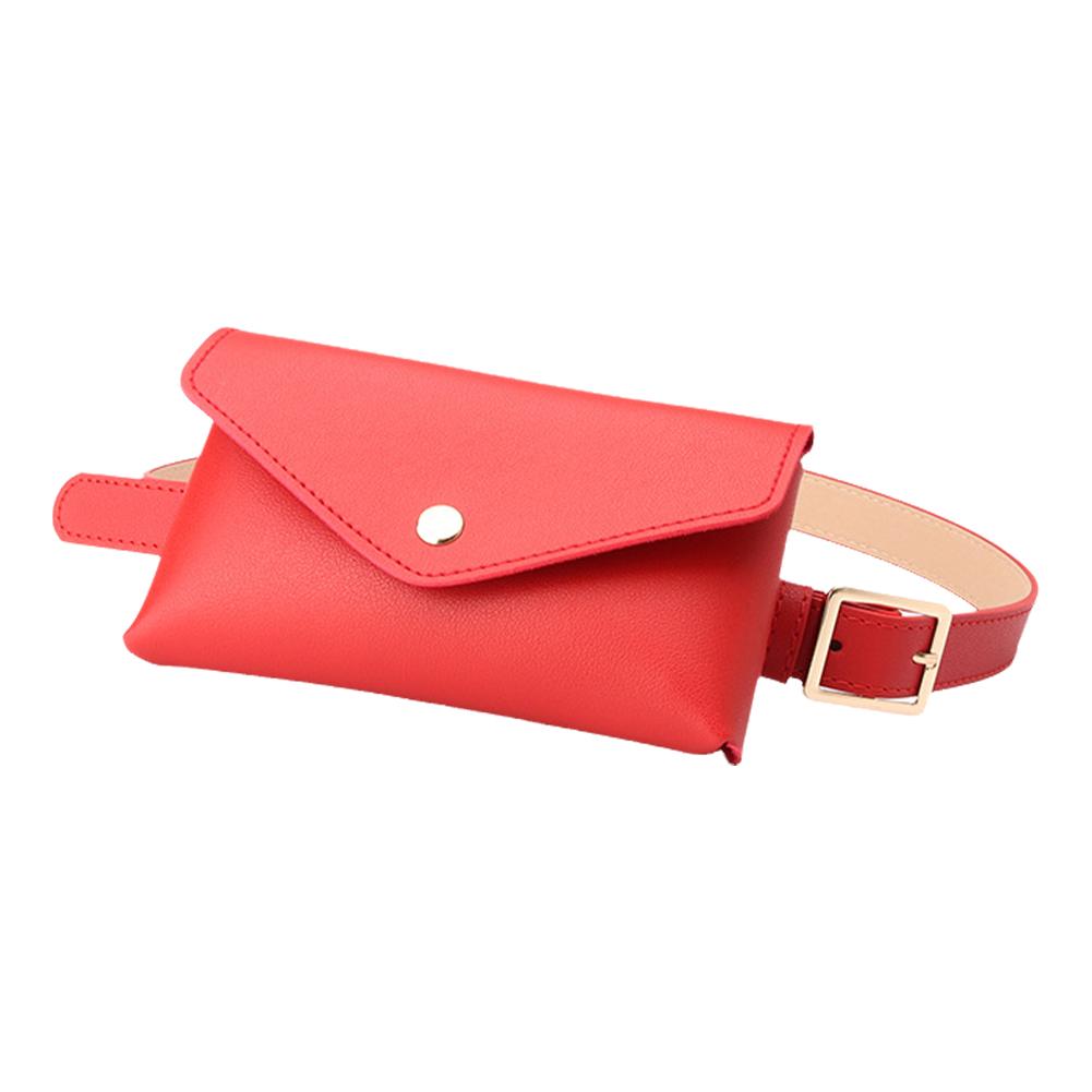 Women Waist Bag  Leather Fanny Pack Chest Bag Women's Belt Fashion Pin Buckle Thin Belt Bag