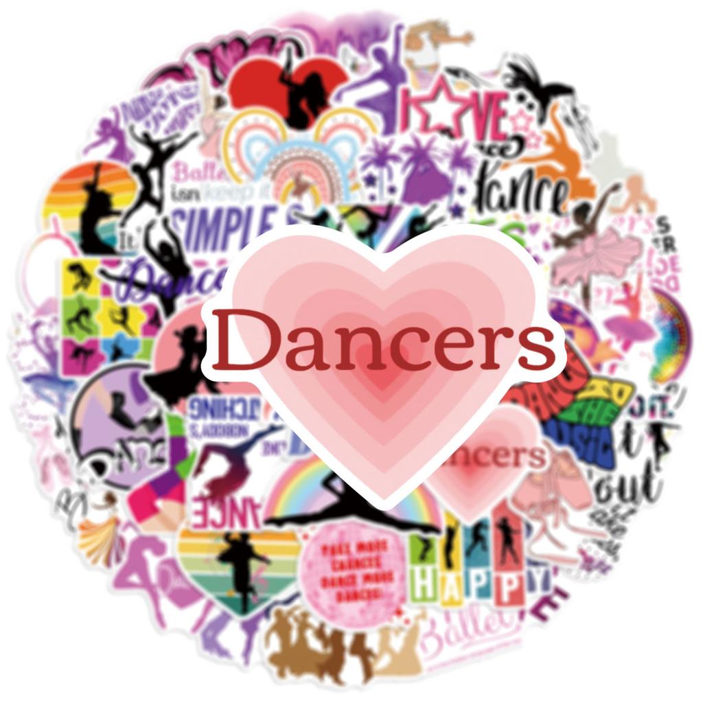 50pcs Graffiti Dance Stickers Dancing Decals for DIY Decor Phone Laptop Scrapbook Stationery Water Bottle Guitar