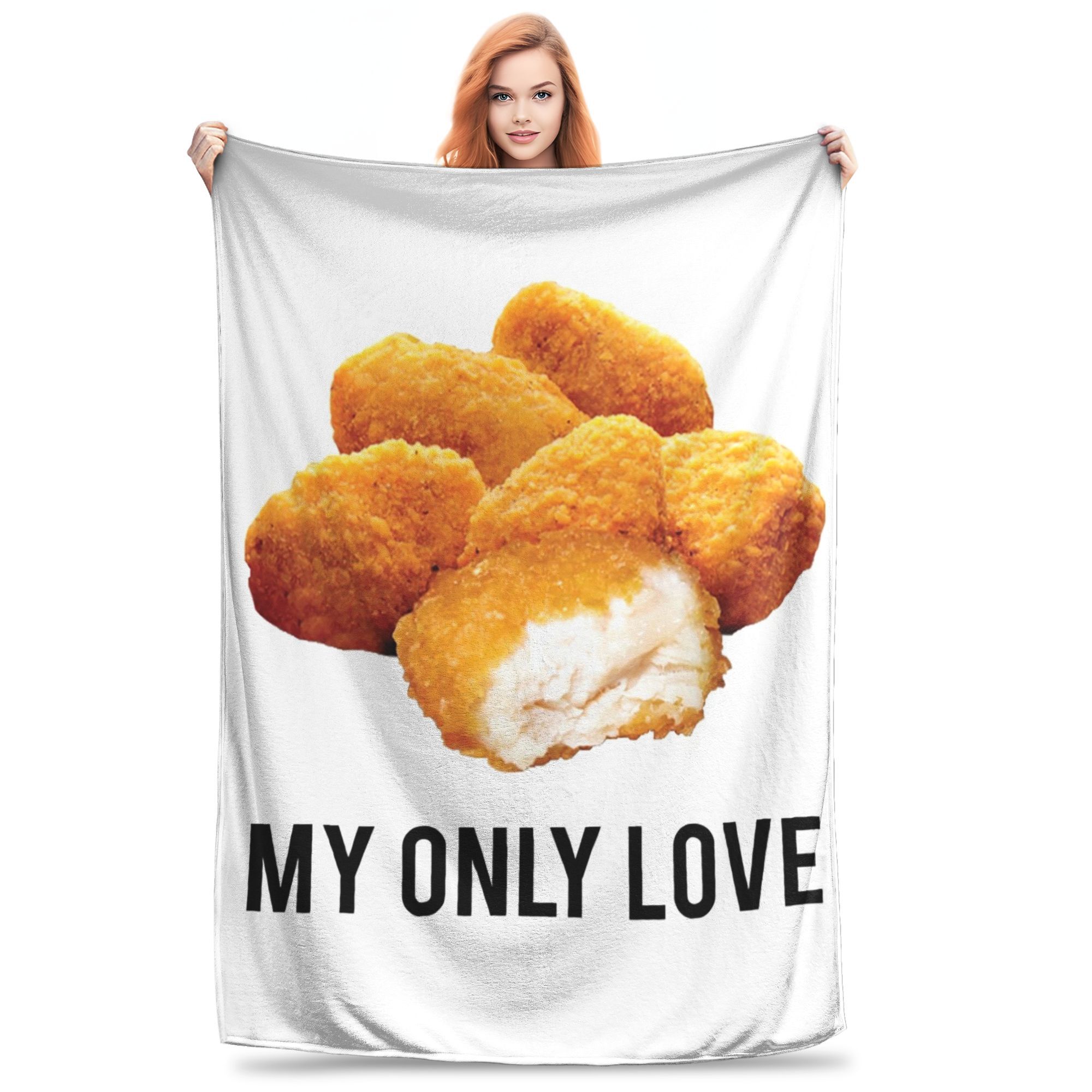 chicken nuggets my only love Blanket Lightweight Flannel Sofa Throw Blanket for Home Bedroom Outdoor Throws Bedspread Quilt Size: 75*100cm, Weight: 230 GSM