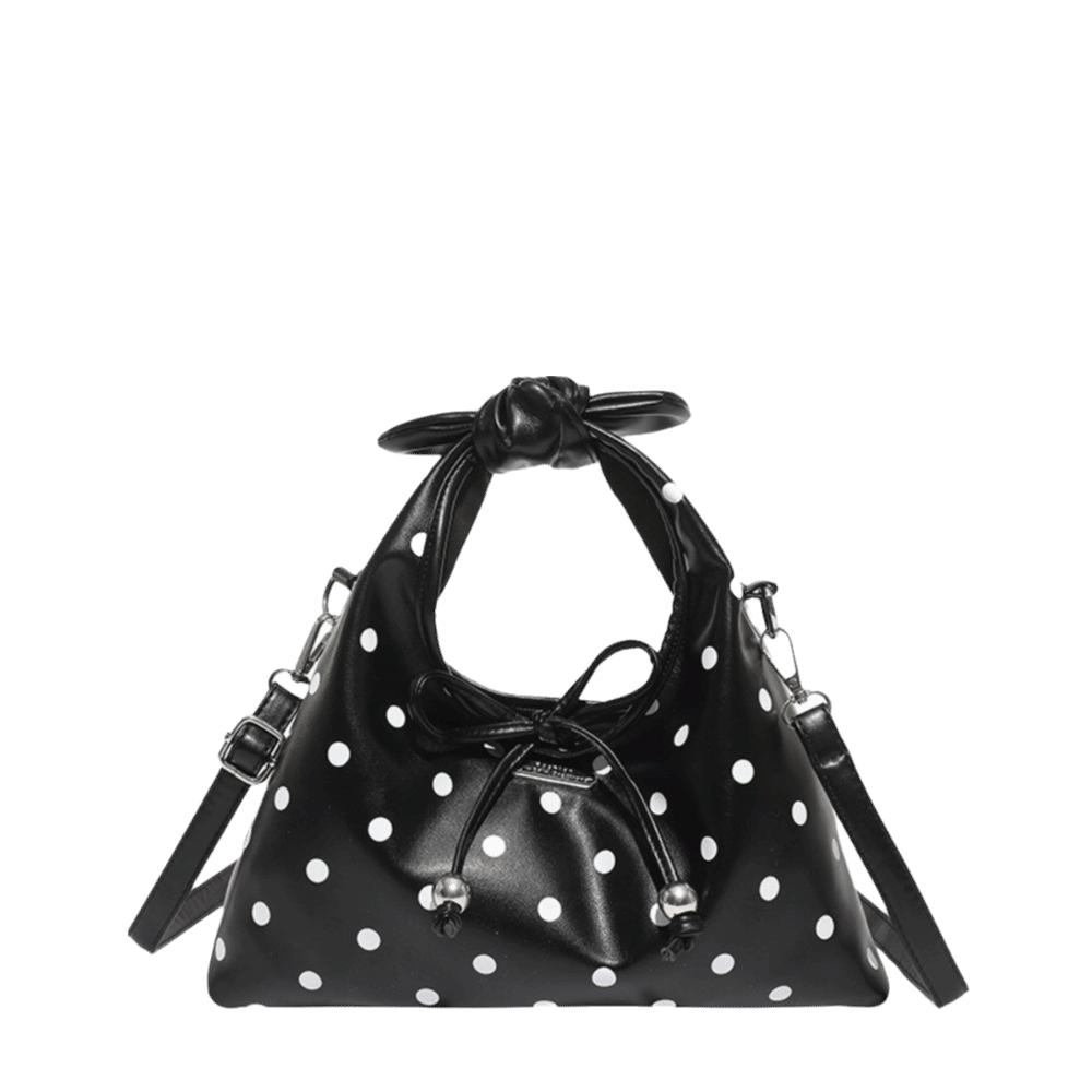 Knot Decoration Leather Underarm Bag Bow Tie Messenger Shoulder Bag Spring Fashion чёрный