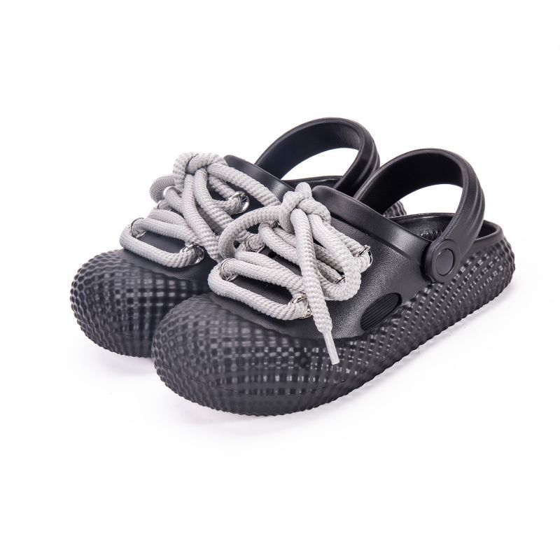 

Men s hole shoes summer trend niche design bag head shoes fashion casual versatile lazy platform beach sandals 44/45 [Standard Size]