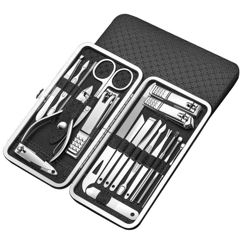 19-Piece Nail Care Set: Cuticle Nippers, Nail Clippers, Art Tools