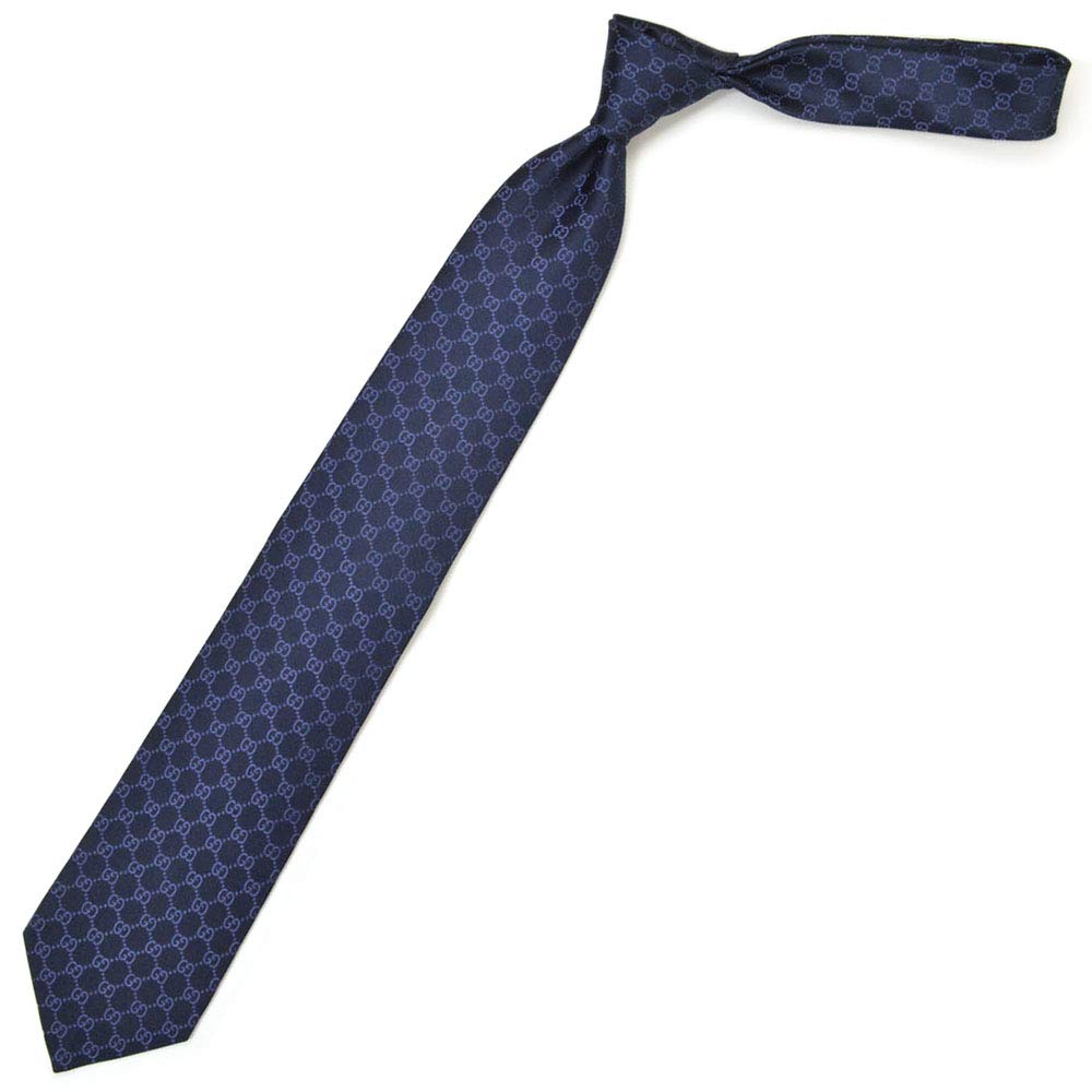 GUCCI brand GG tie, pattern, FEDRA, navy.