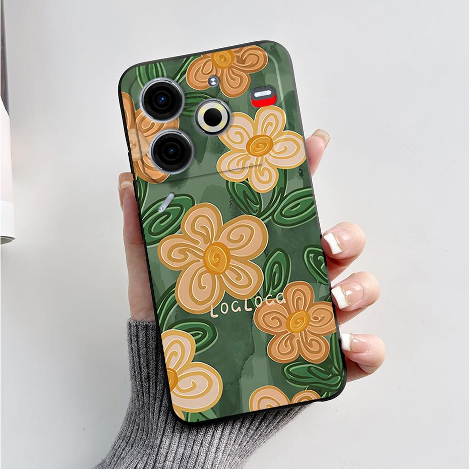 6.78" For Tecno Pova 6 Neo Case Pova6 Neo Back Cover Stylish Pattern Black Silicone Soft Phone Cases For Tecno Pova 6 Neo Fundas