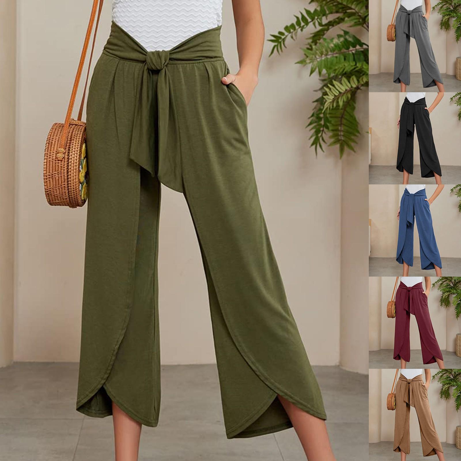 

Модные женские однотонные повседневные брюки Pierna Ancha Estilo Bohemio