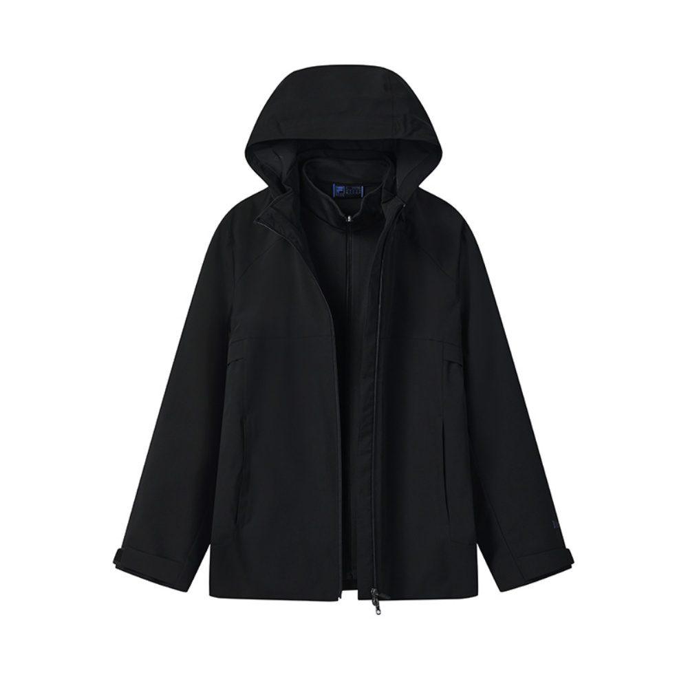 FILA Jackets Men's Jet Black Hooded Non Detachable Moderate F11M542707FBK