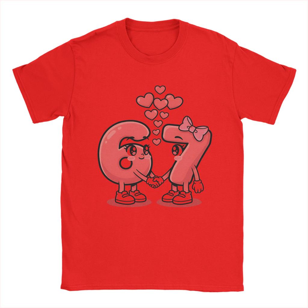 Sweet Six Seven Valentine Unisex T Shirts Fun Tee Shirt Short Sleeve Crew Neck TShirt Pure Cotton 4XL 5XL 6XL Clothes