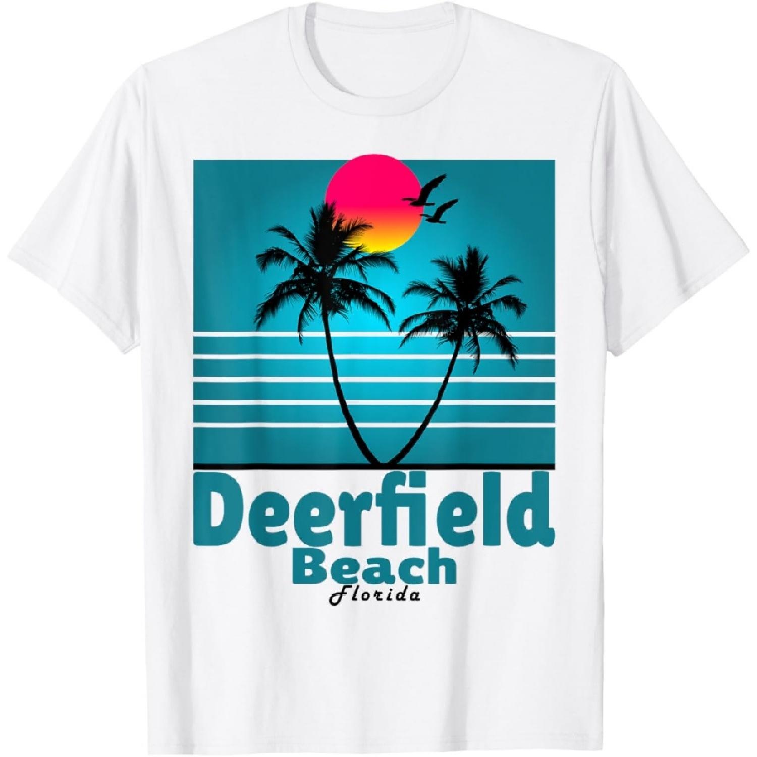 Deerfield Beach Florida Fl Summer seagull Souvenirs T-Shirt T-Shirt for Men Women Kids S