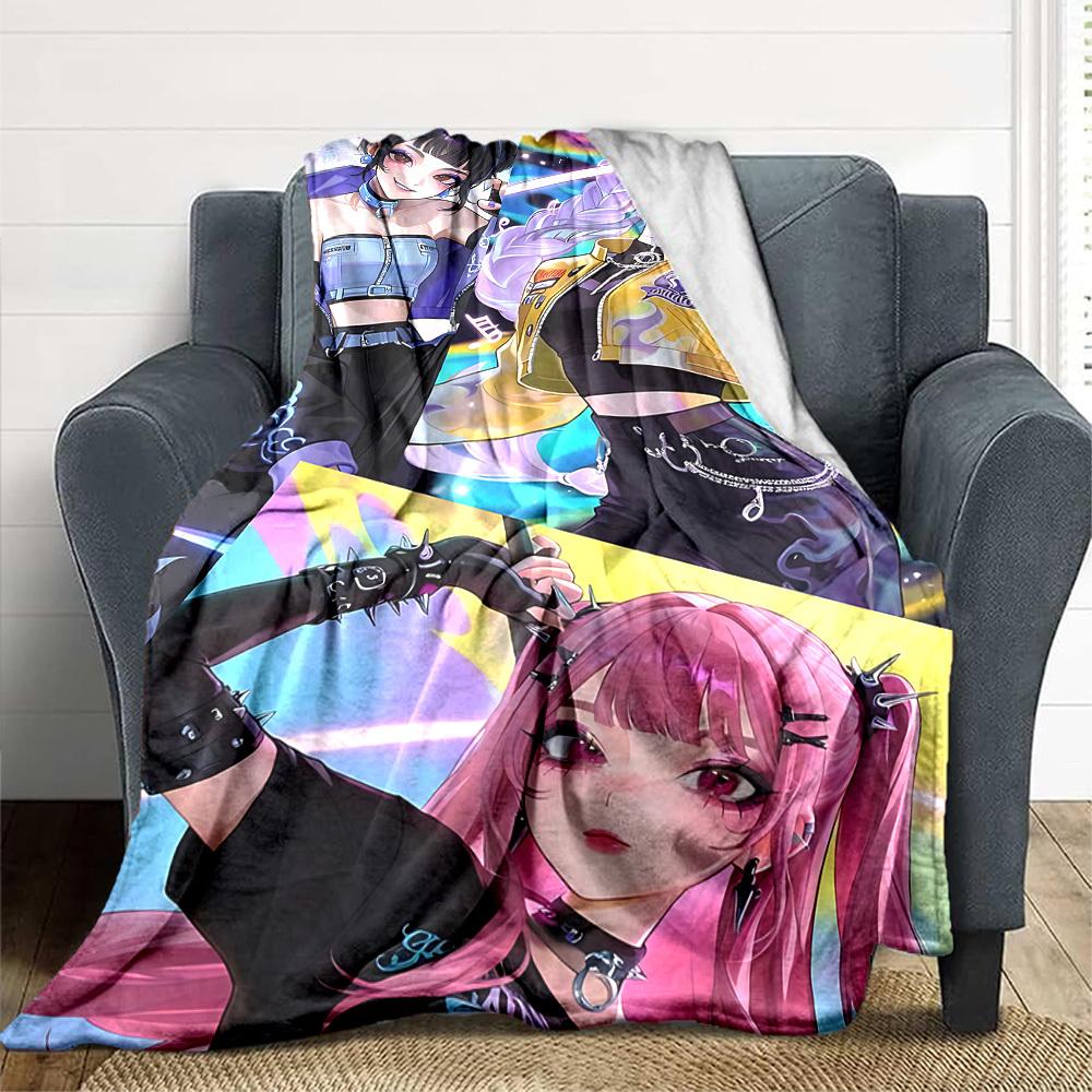 1pc KPop Flannel Throw Blanket HD Printed Lightweight Soft Warm All Season Blanket for Sofa, Bed, Travel, Camping Machine Washable