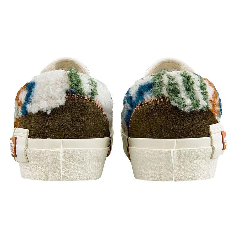 Vans Slip-On Plush Splicing Retro Color Block Casual Low-Top Skate Shoes Unisex Sneakers Green VN0A3WM52UZ