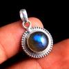 Natural Larimar Labradorite Moonstone Handmade Pendant 925 Sterling Silver Women Jewelry