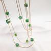 1PC Korean Style Fashion Double Layered Square Crystal Necklace Long Decorative Necklace Accessories Women's Personalized Accessories