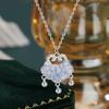 Chinese Ice Island Ruyi Lock Necklace: Women's Auspicious Cloud Pendant Choker, Light Luxury Clavicle Chain