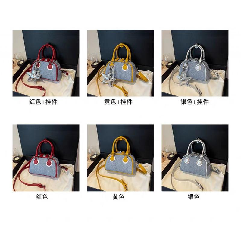 Denim Cloth Bag Women Fashionable Niche Design Cross-body Korean Style Ins Handheld Bowling
