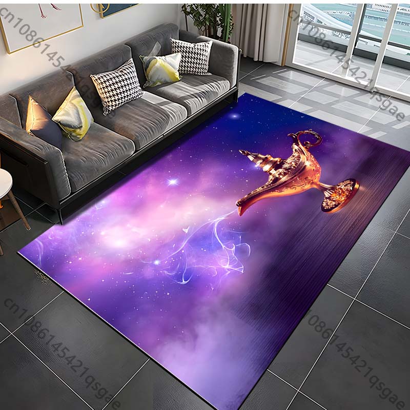 Mythology Story Wishing Lamp Pattern Carpets for Bedroom Living Room Sofa Mat Creative Door Mat Area Rug Home Decor Large Size