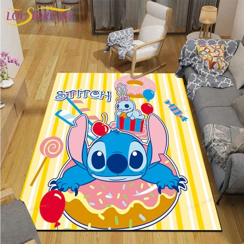 Anime Stitch Carpet Kids Carpets Living Room Tea Table Mats Bedroom Rug Washable Floor Mats Household Area Mat