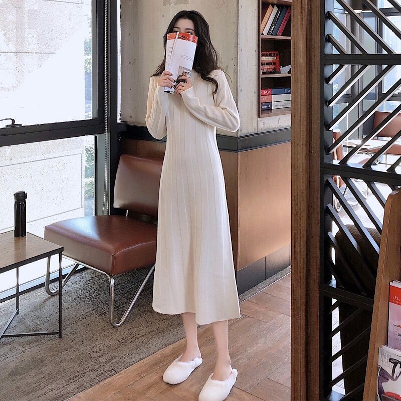 

Белая юбка-свитер осенне-зимнее платье женская утолщенная вязаная юбка для подкладки талия и тонкая с пальто и длинной юбкой XL абрикосовый