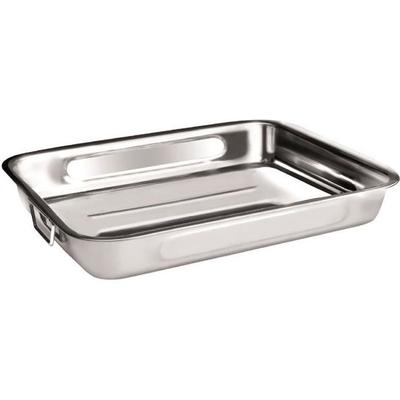 Ibili 651430 Stainless Steel Roasting Pan with Folding Metal Handles 32 X 24.5 X 5.5 Cm Clásica