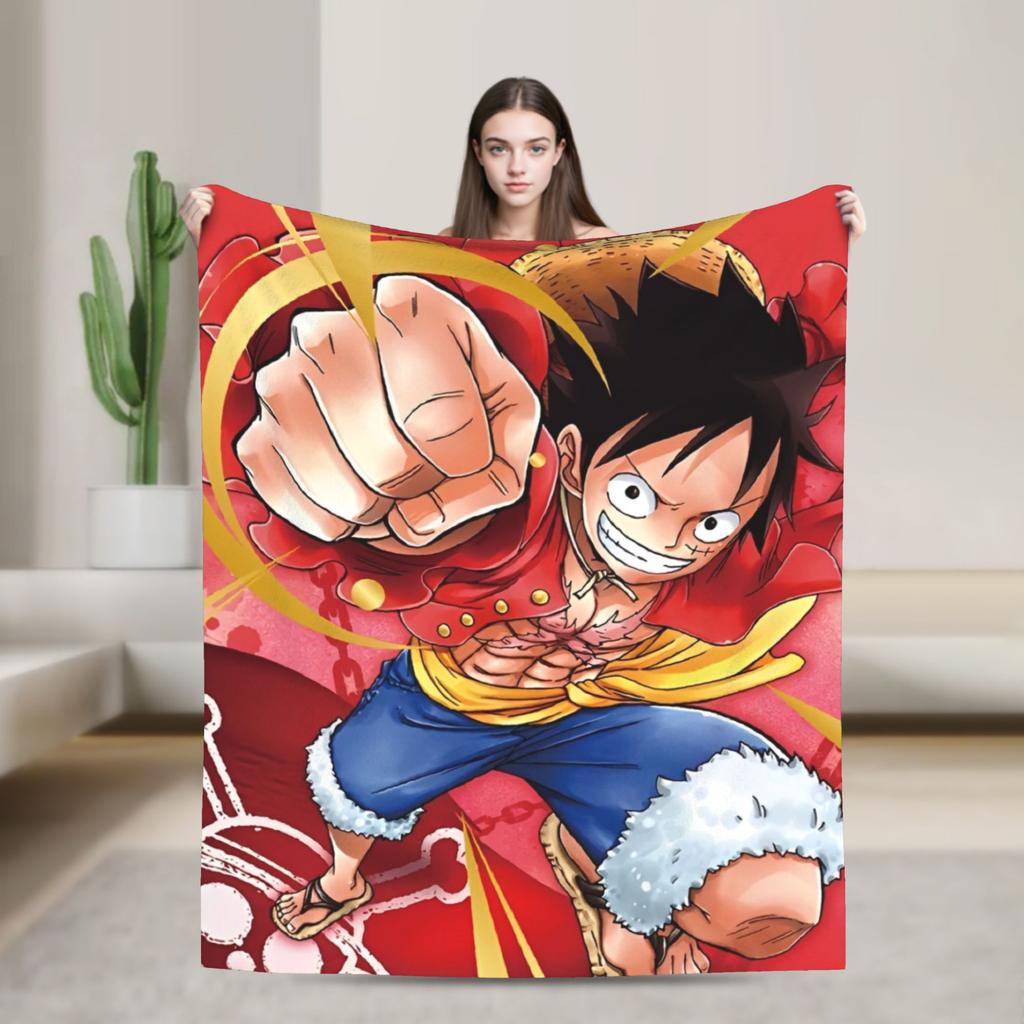 Luffy Blankets The Straw Hat Crew Flannel Awesome Warm Throw Blankets for Bed Sofa Decoration
