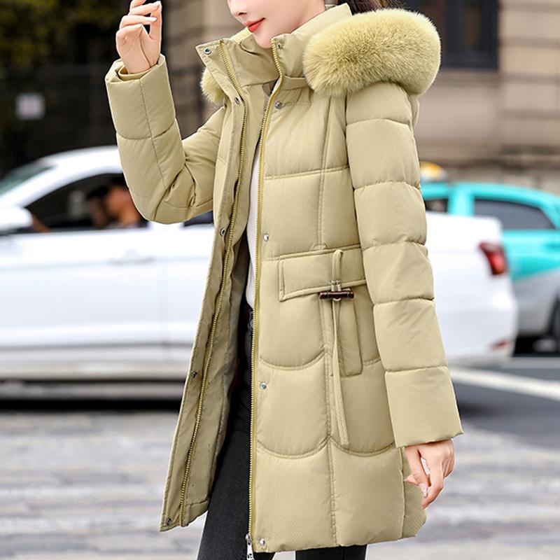 Fashion Female Warm Coat Winter Long Parkas Hooded Faux Fur Collar Loose Thick Women's Jackets
