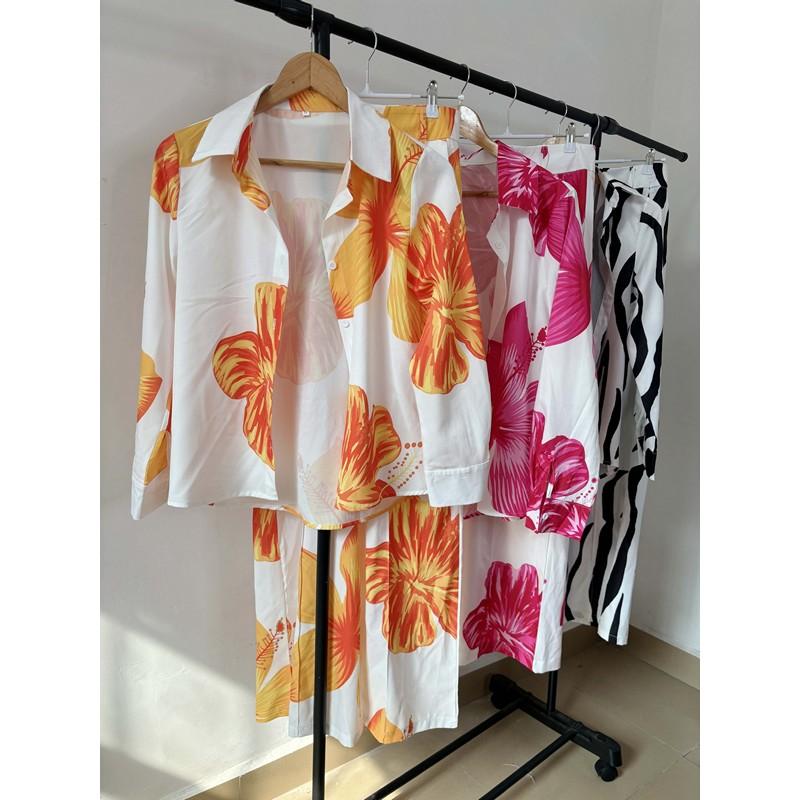 European and American Suit Women's Amazon Autumn Fashion Casual Spring and Autumn Long Sleeve Shirt Trousers Women's Two-Piece Suit