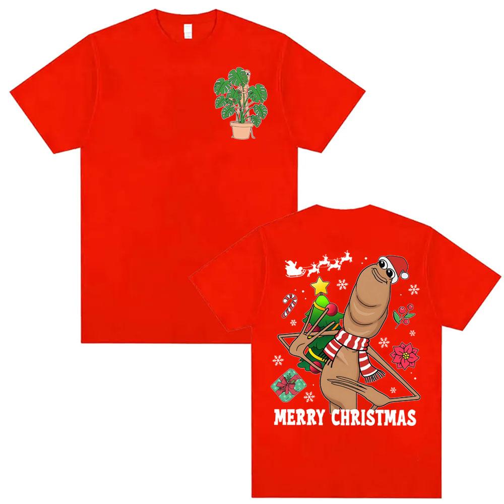 Merry Christmas Marcus The Worm Funny T Shirts Unisex Women Harajuku Vintage 90s Meme T-shirt Cotton 100% Cozy High Quality T Shirt 4XL