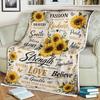 Sunflower Fleece Blanket, Inspirational Gift For Daughter, Motivational Throw Blanket, Birthday Gift, Christmas Gift, Personalized