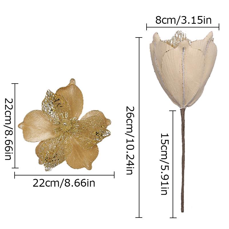 Simulated Flower Glitter Sequin Christmas Home Party Multiple Colors Unique Decorative Accessories