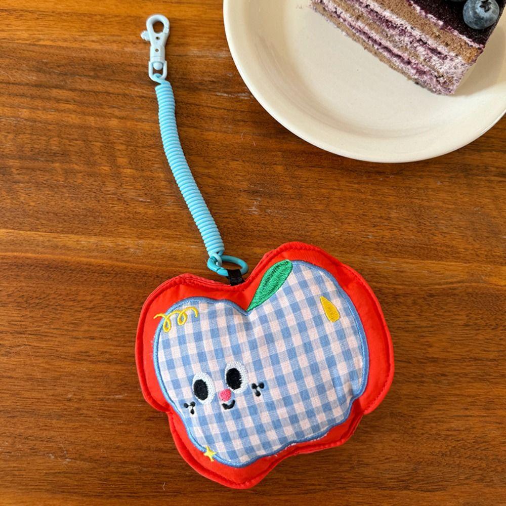 Bag Pendant Small Wrist Bag Lanyard Earphone Bag Sweet Plaid Fruit Coin Purse  Girls