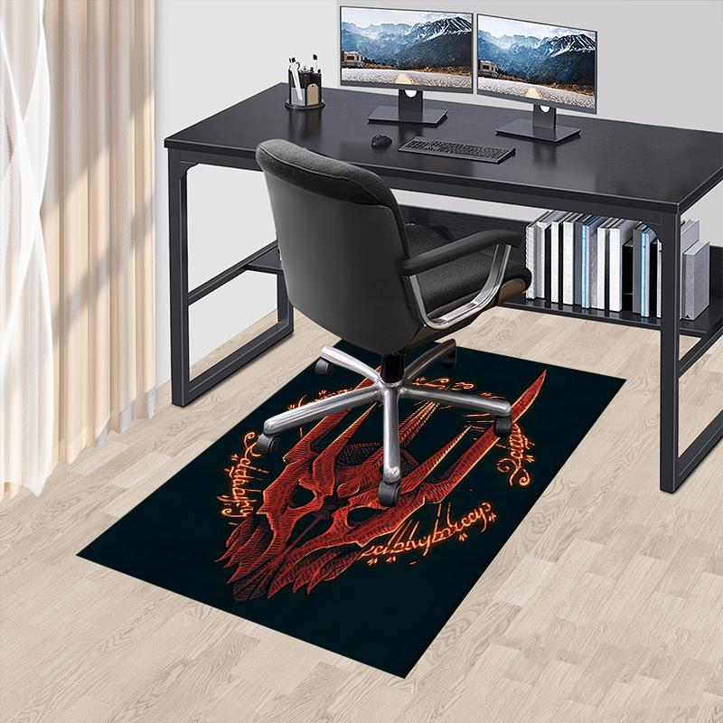 

Dragon Skull Ethereal Symbols Polyester Office Carpet Chair Mats, Home Decor Dormitory Floor Protector with Anti-Skid Backing, Large Area Co 60cm by 90cm