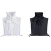 New Cotton Ruffle Bow Decoration Detachable White Fake Collar Black Blouse Sweater Lapel Top Clothing Accessories