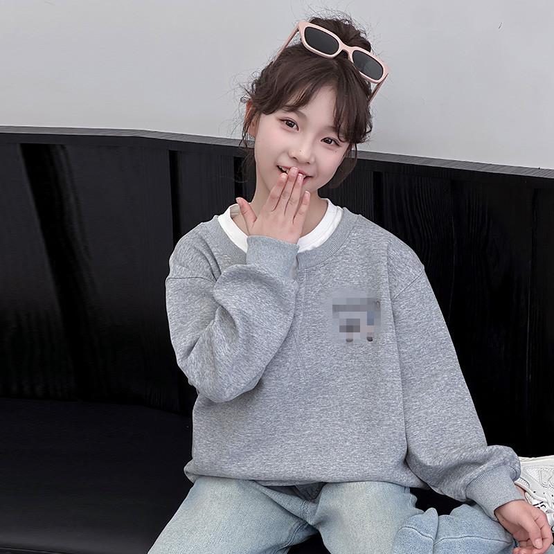 2026 Girls' Trendy Cartoon Print Two-Piece Hoodie T-shirt