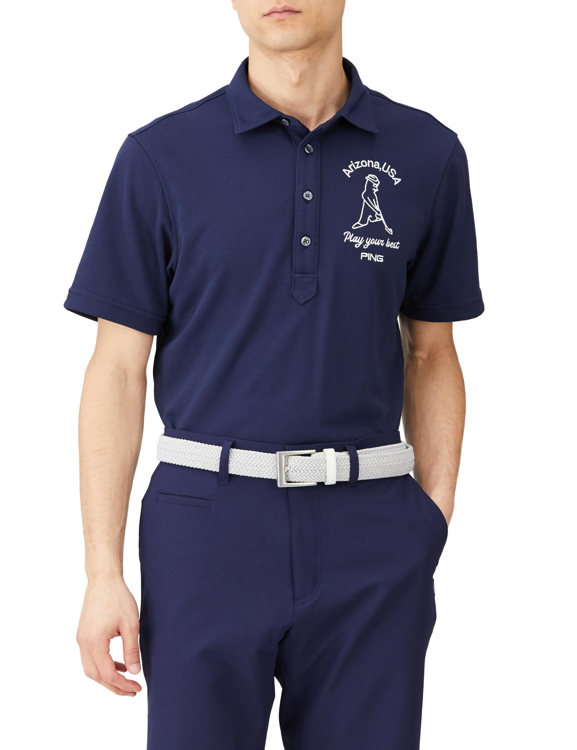

Ping Apparel Men s Short Sleeve Polo Shirt (DRYMIX: Moisture-Wicking, Quick-Drying, UV Protection) / Golf / 621-4160201 120_Navy LL