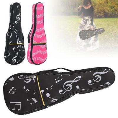 21 Inch Ukulele Bag 10mm Sponge Soft Case Oxford Cloth Musical Note Pattern Hawaii Guitar Waterproof Backpack
