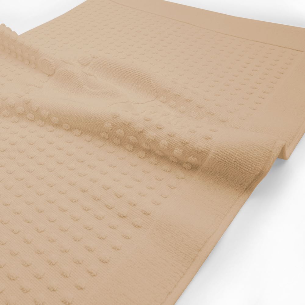 Bathroom Rug 50x70 TERRY Rectangular FOOT Pattern, Light Beige Color