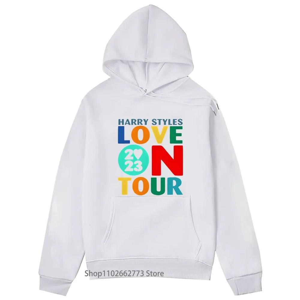 Love O Tour Concert Hoodies Unisex Vintage Harrys Haus Sweatshirt with Hooded Hip Pop Music Tops Kpop Clothes Women Winter Pullover