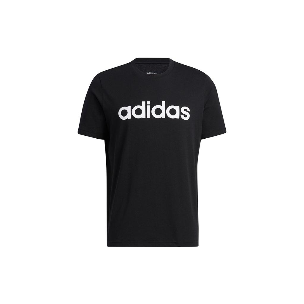 Adidas Neo Colorblock Logo Print Sports T-Shirt Men Tops Black H16311