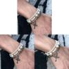 Wielowarstwowa Bransoletka Stackable z Krzyżem i Perłami Dla Mężczyzn i Kobiet Ze Stopu Metalu i Galwanizowana W Stylu Punk