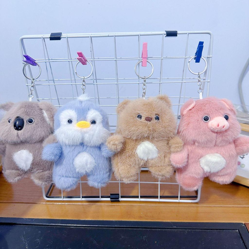 Mini Plush Toy Claw Machine Keychain Charms