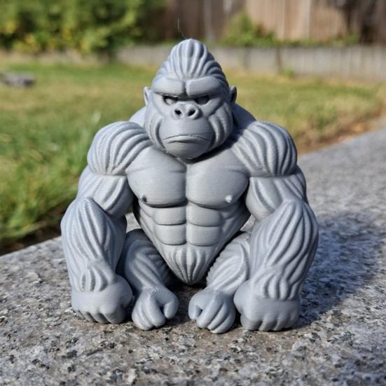 Leisure Gorilla Statue Desk Guardian Orangutan Figurine Home Office Desktop Decoration Plastic Simulation Animal Ornament Christmas Gift