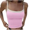 Canottiera Crop da Donna Aderente Senza Maniche Basic con Schiena Scoperta e Spalline Sottili per Uso Quotidiano