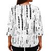 Women's Fashion Casual Three-quarter Sleeve Loose Round Neck Button Floral Print Top